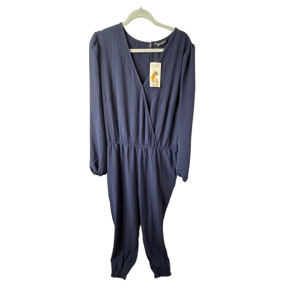NWT PrettyGarden Jumpsuit Womens XL Navy Casual Flowy Comfortable Chic Everyday